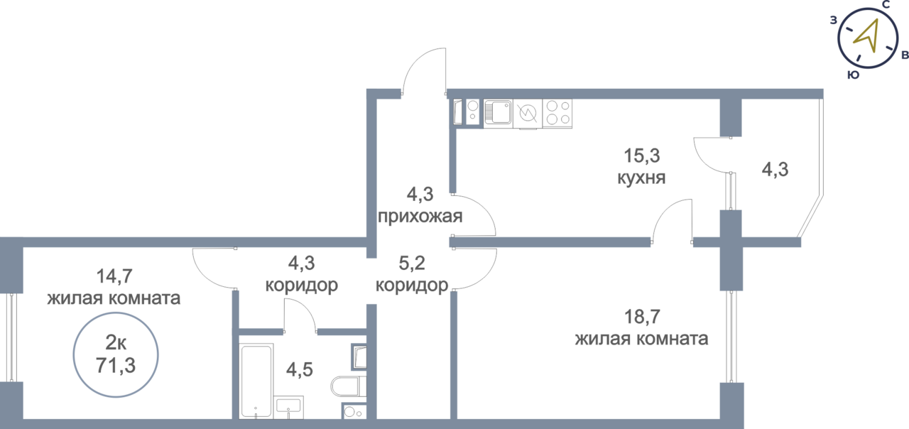 квартира г Нефтеюганск мкр 17-й 9 фото 1