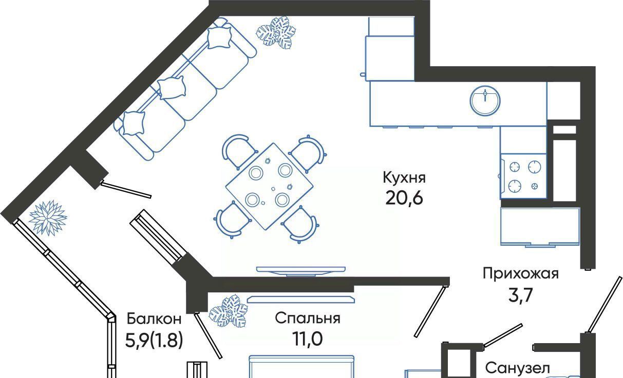 квартира г Новороссийск р-н Центральный ЖК Облака 2 фото 1