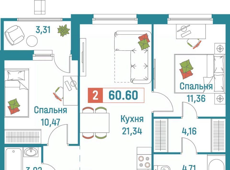 квартира р-н Всеволожский г Мурино ЖК «Графика» Девяткино фото 1