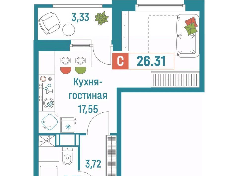 квартира р-н Всеволожский г Мурино ЖК «Графика» Девяткино фото 1