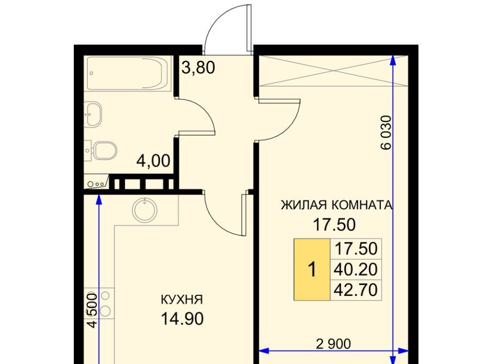 квартира р-н Динской п Южный ЖК «История-2» Южно-Кубанское с/пос фото 1