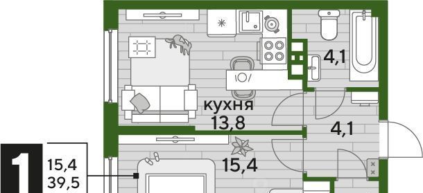 квартира г Краснодар р-н Прикубанский ул им. Марины Цветаевой 3к/2 Догма Парк мкр фото 1