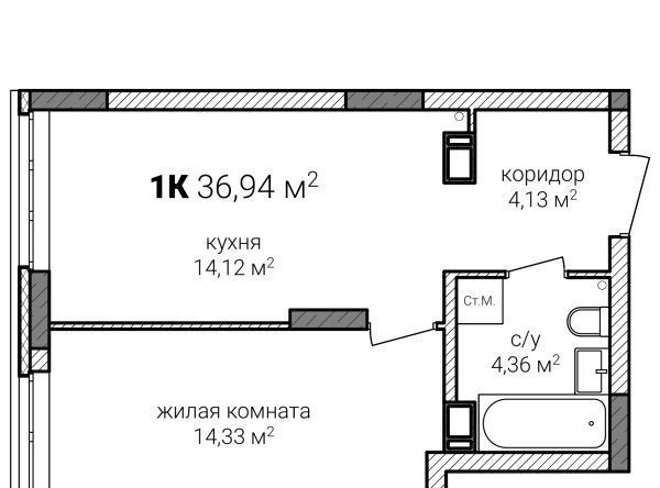 квартира г Нижний Новгород Горьковская ЖК Зенит-2 фото 1