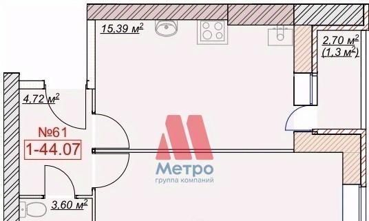 квартира р-н Ярославский п Красный Бор ЖК Форум за Глобусом Заволжское с/пос фото 7