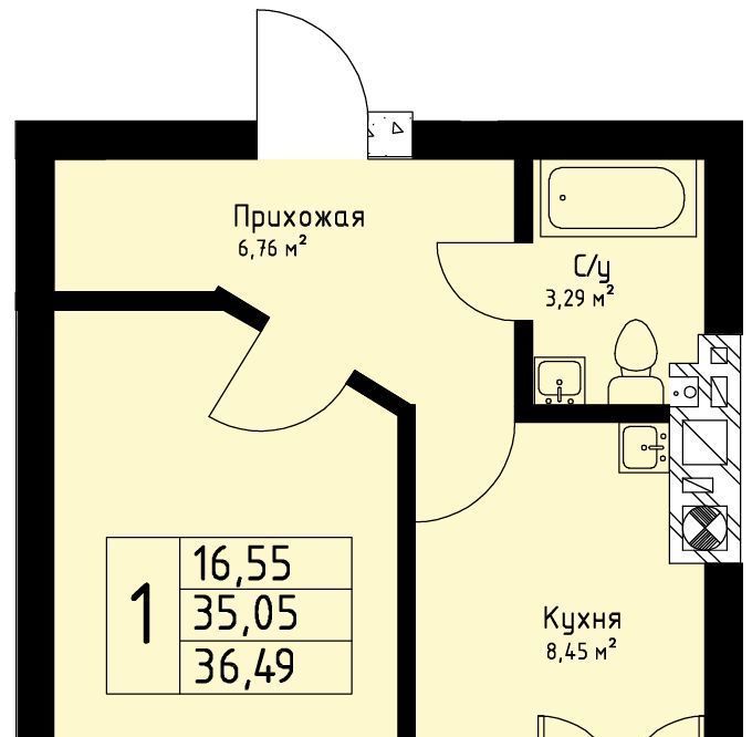 квартира г Калининград р-н Московский ул Аллея смелых 204к/2 фото 1