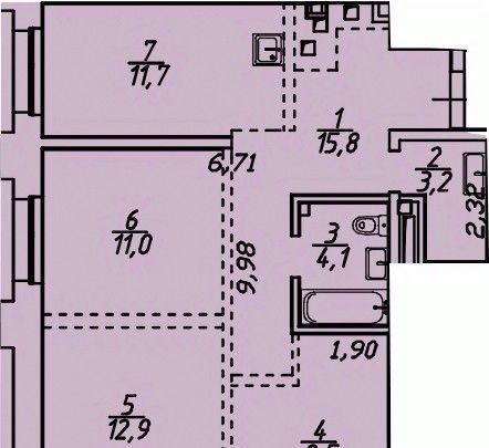 квартира р-н Иркутский рп Маркова Стрижи кв-л, 15 фото 1