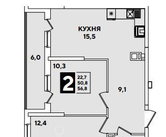 квартира г Краснодар р-н Прикубанский ул им. Ивана Беличенко 95к/1 фото 1