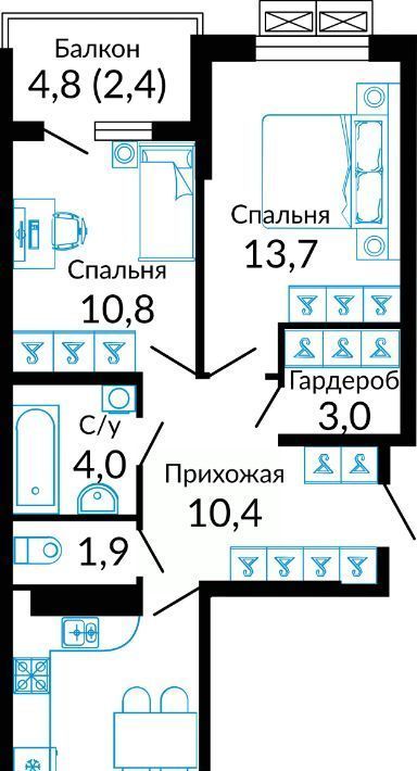 квартира г Краснодар р-н Прикубанский ул Конгрессная 41 фото 1