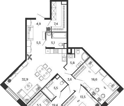 квартира г Москва метро Нагатинская ЖК Шагал 5-я оч., Дс 2 фото 1