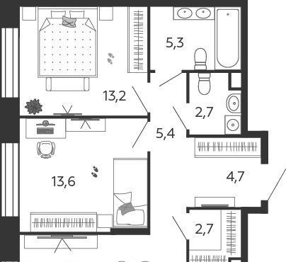 квартира г Москва метро Нагатинская ЖК Шагал 5-я оч., Дс 2 фото 1