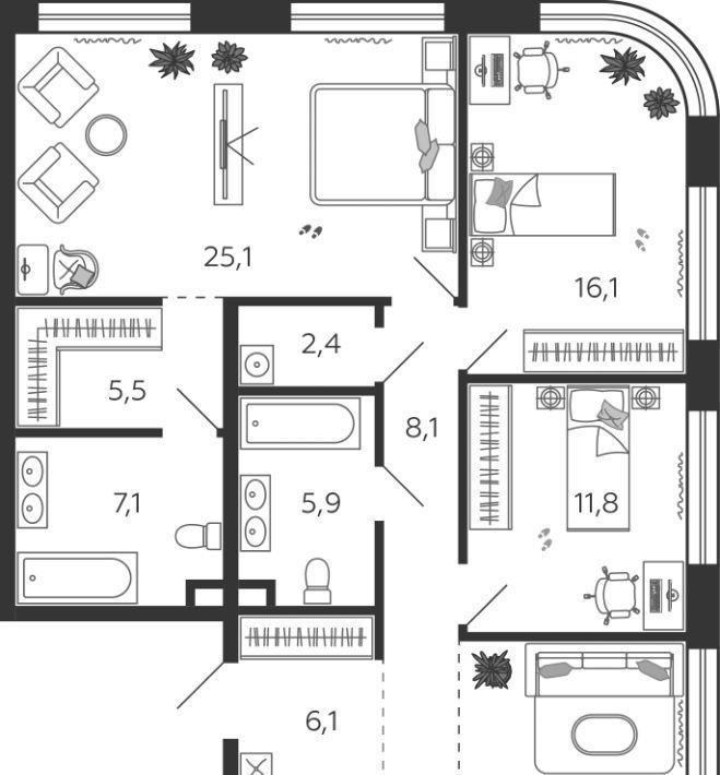 квартира г Москва метро ЗИЛ ЖК Шагал 2-я оч., к 3 фото 1