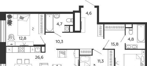 квартира г Москва метро Нагатинская ЖК Шагал 5-я оч., Дс 2 фото 1