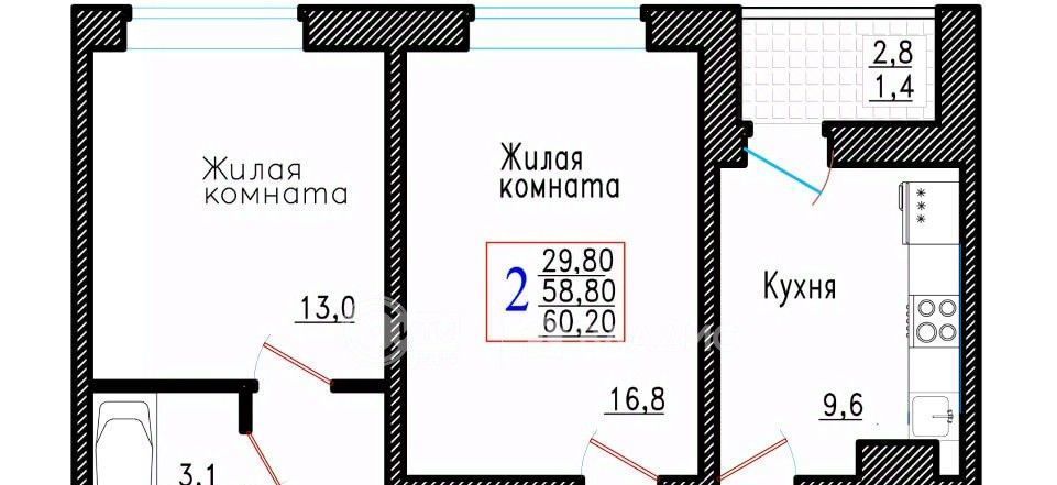 квартира г Воронеж р-н Советский ул Острогожская 166/4 фото 1