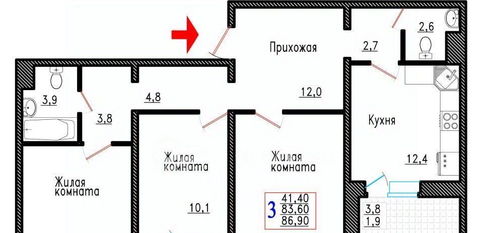 квартира г Воронеж р-н Советский ул Острогожская 166/3 фото 1