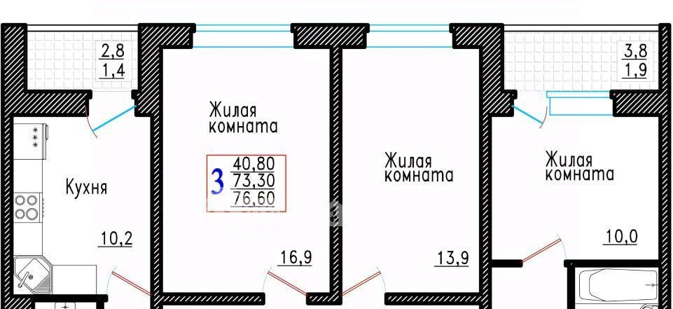 квартира г Воронеж р-н Советский ул Острогожская 166/3 фото 1