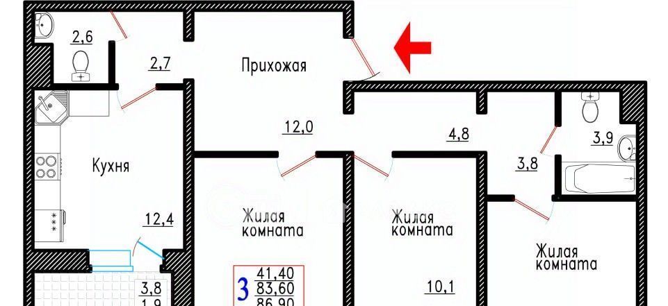 квартира г Воронеж р-н Советский ул Острогожская 166/4 фото 1