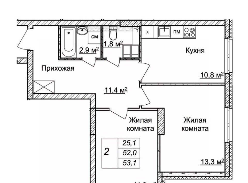 квартира г Нижний Новгород Горьковская ЖК «Новая Кузнечиха» 9 фото 1