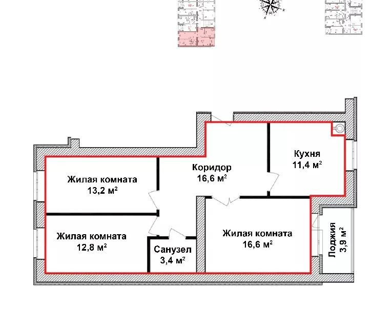 квартира г Бор ул Красногорка 21 городской округ Бор фото 1