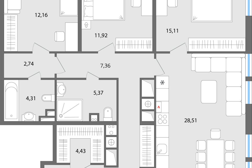 квартира г Елец ул Героев 1а Елецкий район фото 2