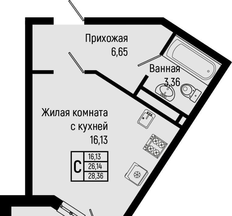 квартира р-н Туапсинский с Ольгинка мкр 3-й 21 Новомихайловское городское поселение фото 1