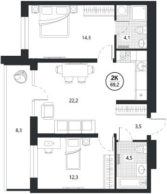 квартира г Тюмень ул разведчика Кузнецова 16 фото 4