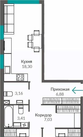 квартира г Симферополь р-н Киевский Крымская Роза ЖК «Абрикос 2» фото