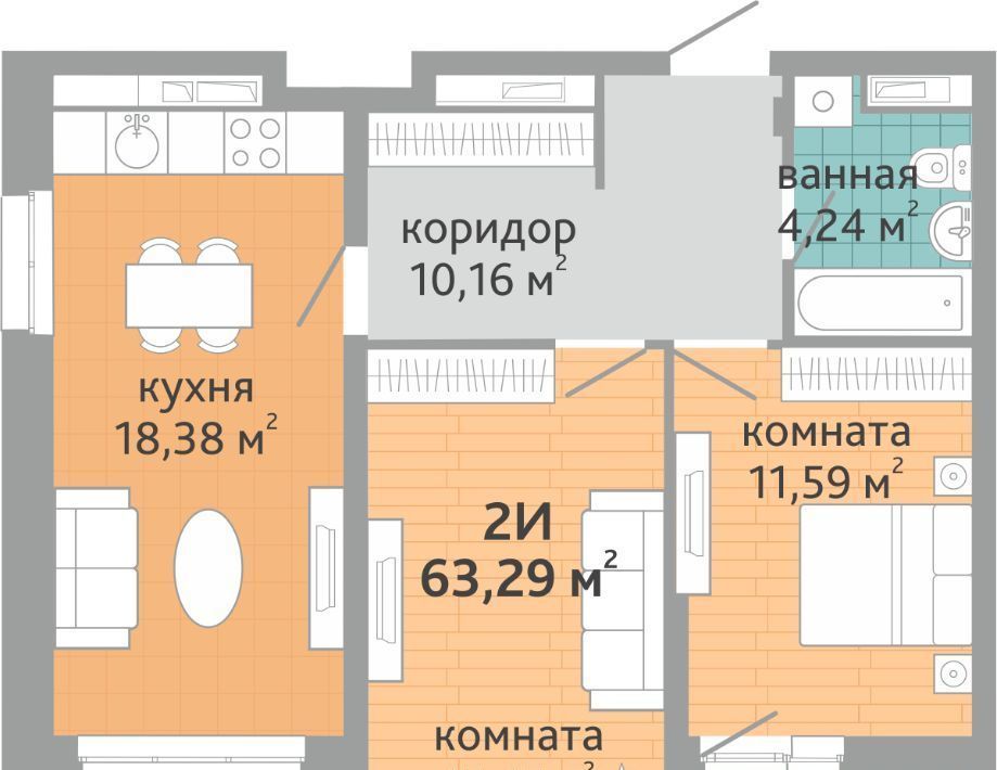 квартира г Екатеринбург р-н Верх-Исетский ВИЗ жилрайон, Семейный квартал Дружный жилой комплекс фото 1