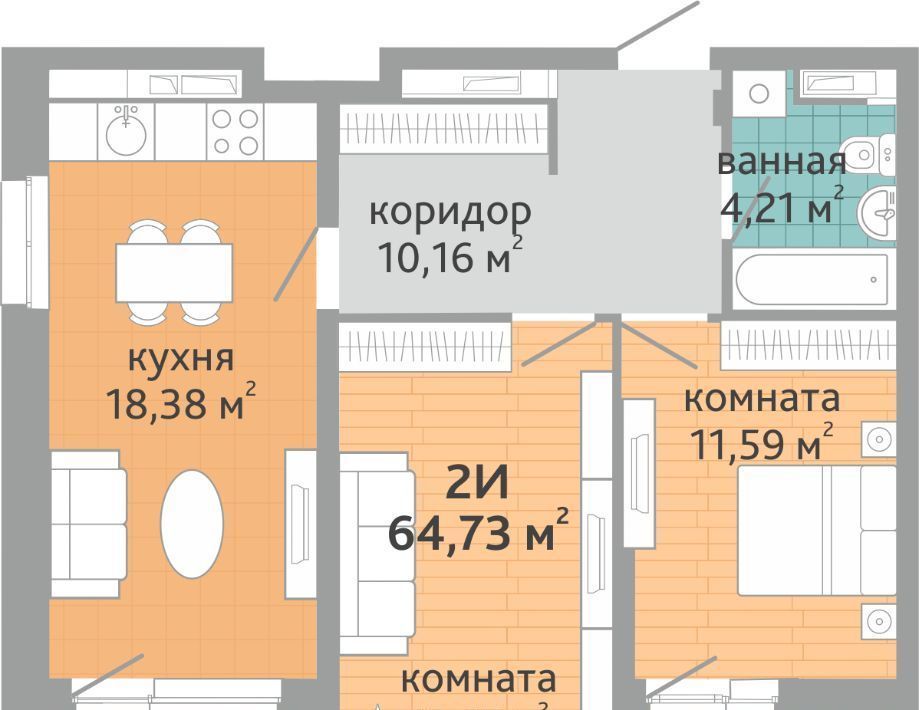 квартира г Екатеринбург р-н Верх-Исетский ВИЗ жилрайон, Семейный квартал Дружный жилой комплекс фото 1