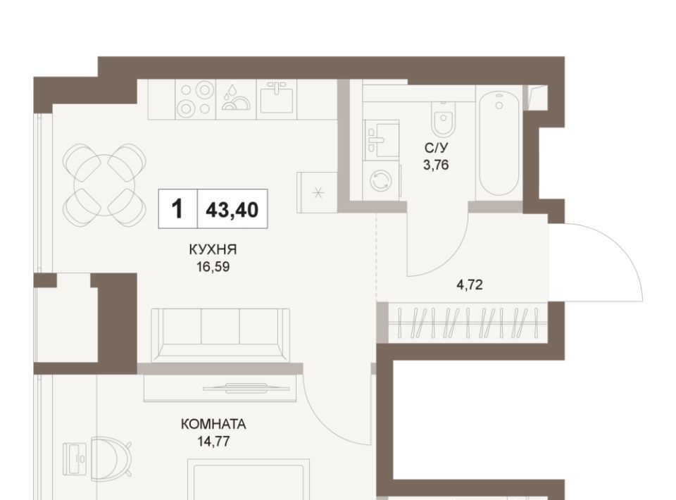 квартира г Москва метро Площадь Гагарина 5-й Донской проезд, вл 21к 6 фото 1