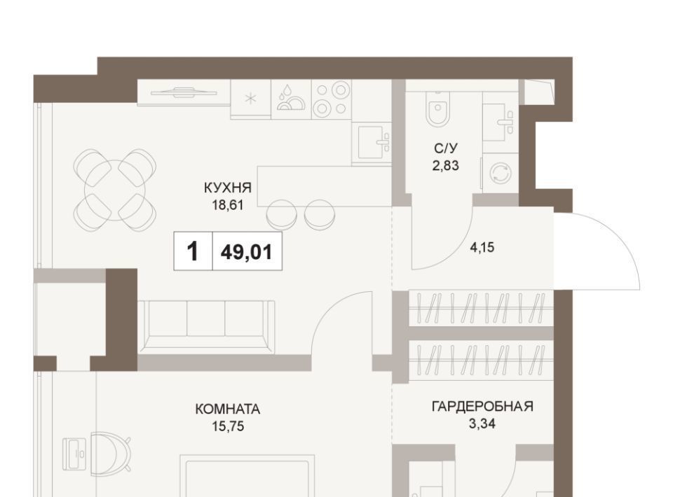 квартира г Москва метро Площадь Гагарина 5-й Донской проезд, вл 21к 6 фото 1