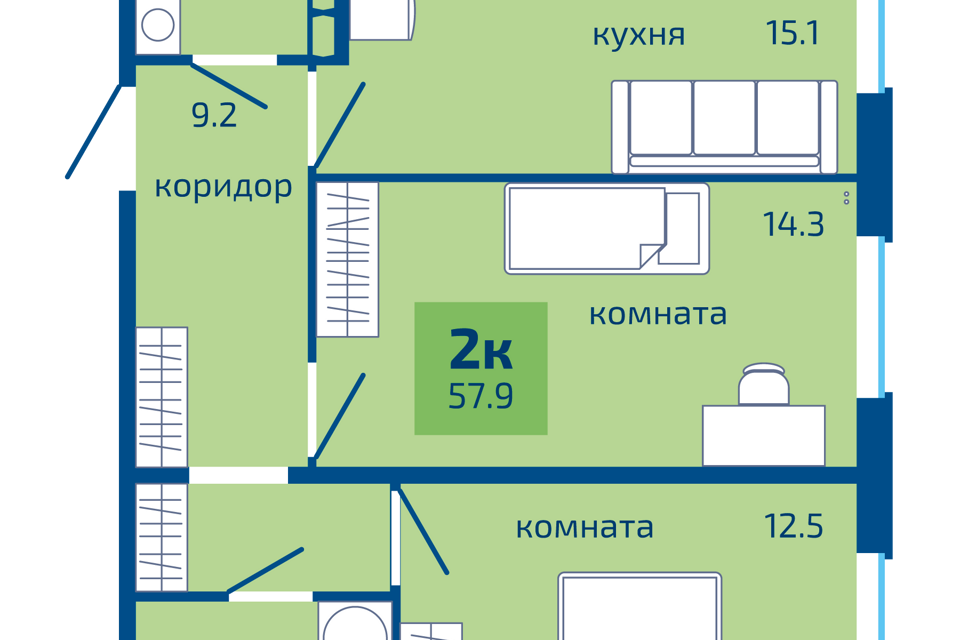 квартира г Пермь ул Целинная 59 городской округ Пермь фото 1