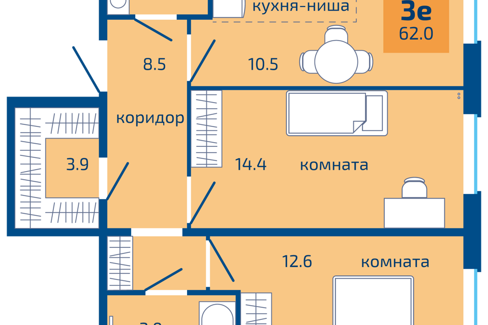 квартира г Пермь ул Целинная 59 городской округ Пермь фото 1