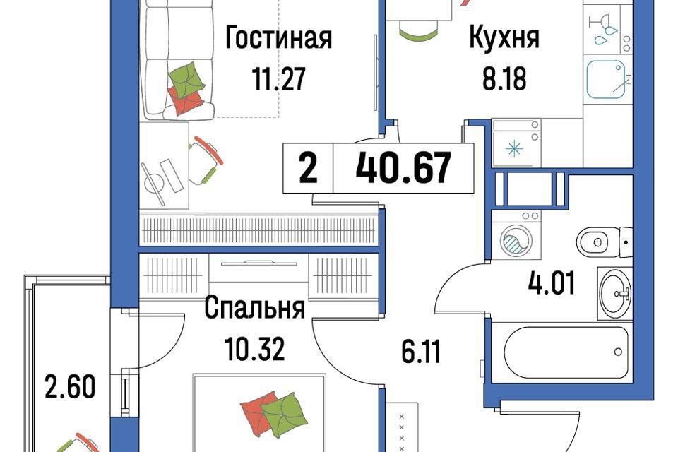 квартира р-н Всеволожский г Мурино ул Екатерининская 17 фото 1