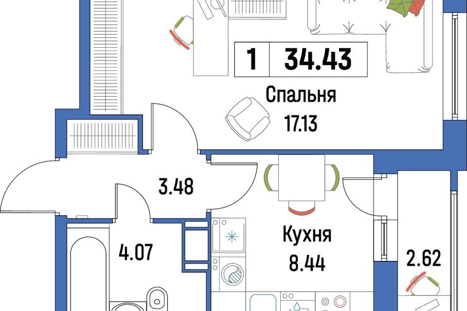 квартира р-н Всеволожский г Мурино ул Екатерининская 17 фото 1