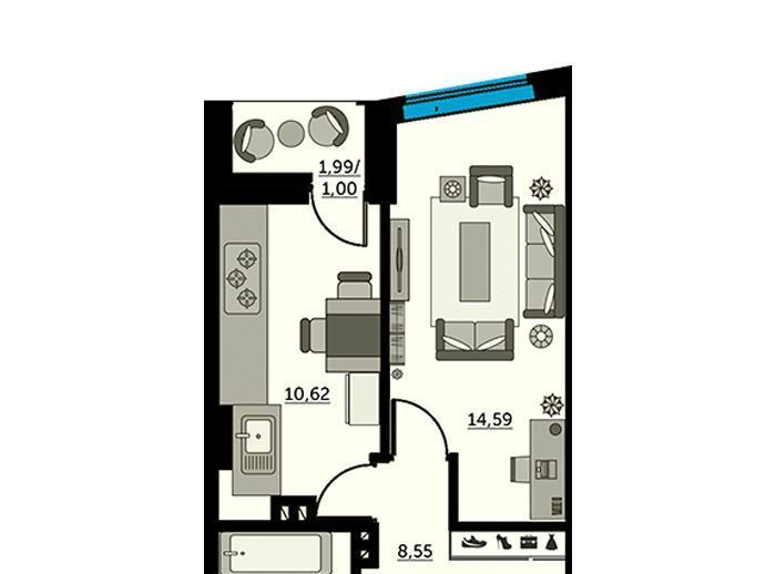 квартира г Ростов-на-Дону р-н Кировский ул Красноармейская 157в/83с 2 фото 1