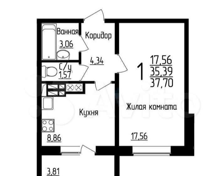 квартира р-н Белгородский пгт Разумное ул Вересковая 8 городское поселение посёлок Разумное фото 22