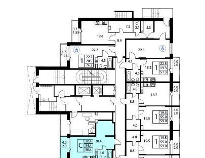 квартира г Домодедово ЖК Космос Домодедовская, Авиационный мкр фото 2