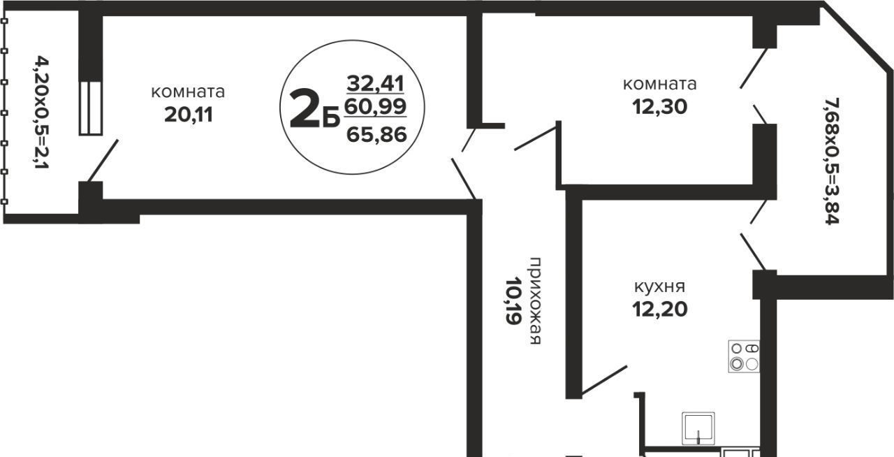 квартира г Краснодар р-н Прикубанский ул Российская 257/7 1 фото 1