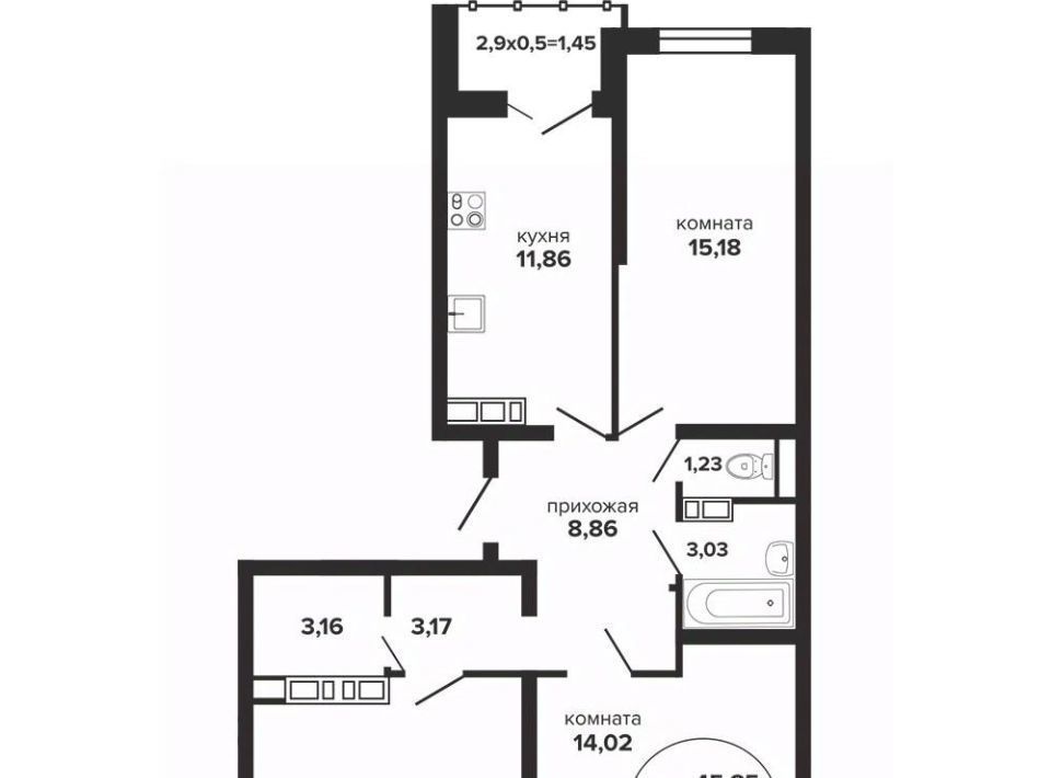 квартира г Краснодар р-н Прикубанский ул Российская 257/7 1 фото 1