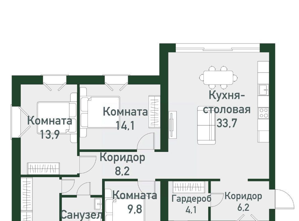 квартира п Западный р-н мкр Привилегия ул Спортивная 22 Кременкульское с/пос фото 1