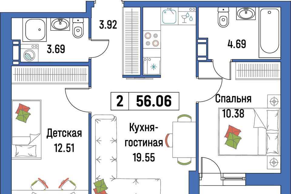 квартира р-н Всеволожский г Мурино ул Екатерининская 17 фото 1