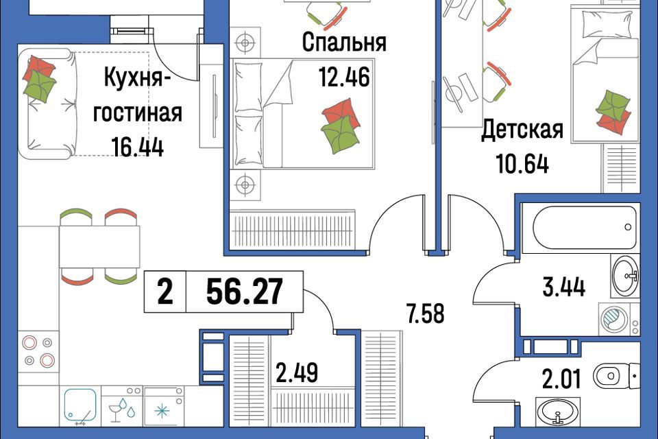 квартира р-н Всеволожский г Мурино ул Екатерининская 17 фото 1