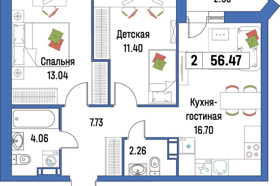 квартира р-н Всеволожский г Мурино ул Екатерининская 17 фото 1