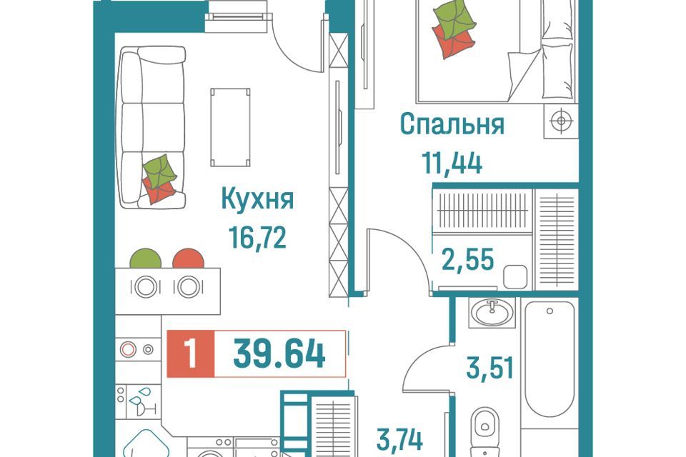 квартира р-н Всеволожский г Мурино ул Екатерининская 16/5 фото 1