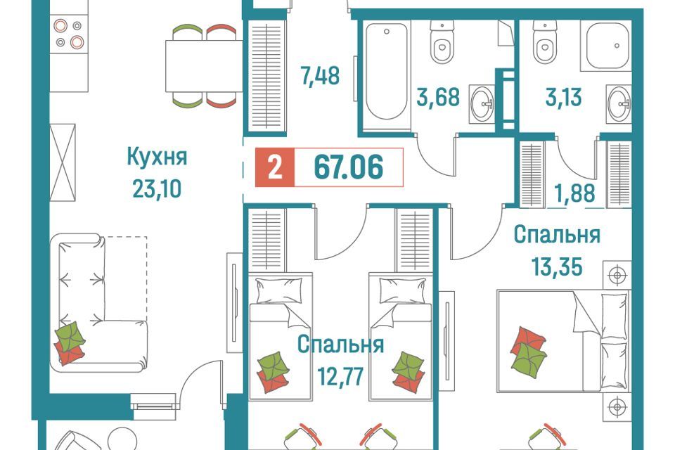 квартира р-н Всеволожский г Мурино ул Екатерининская 16/5 фото 1