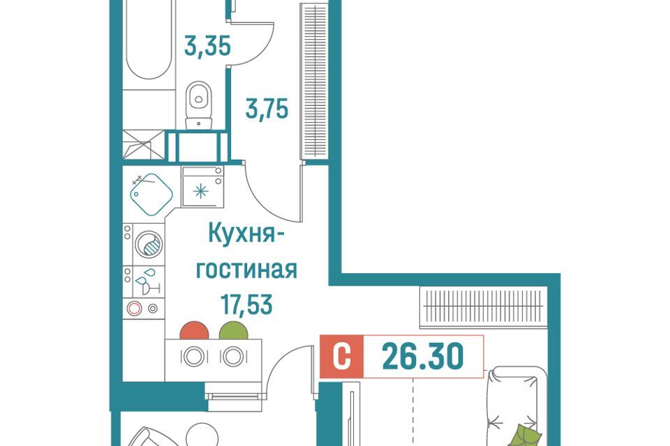 квартира р-н Всеволожский г Мурино ул Екатерининская 16/5 фото 1