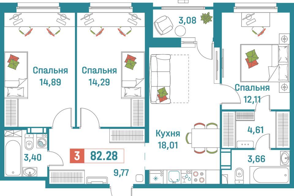 квартира р-н Всеволожский г Мурино ул Екатерининская 16/5 фото 1