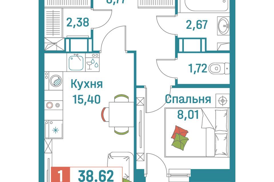 квартира р-н Всеволожский г Мурино ул Екатерининская 16/5 фото 1