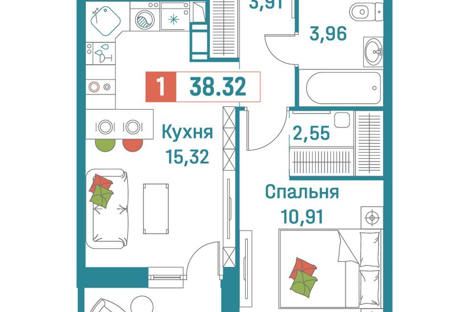 квартира р-н Всеволожский г Мурино ул Екатерининская 16/5 фото 1