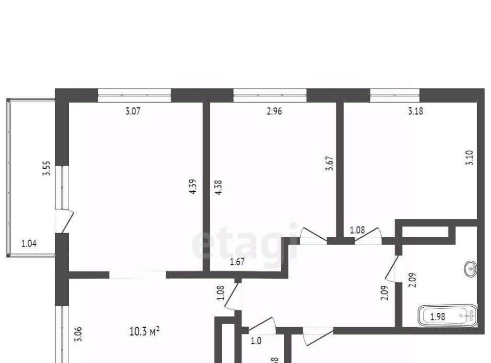 квартира г Тюмень р-н Калининский ул Фармана Салманова 26к/2 фото 22